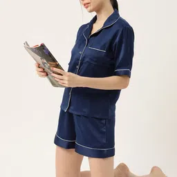 ETC Women Solid Satin Night suit-image-42