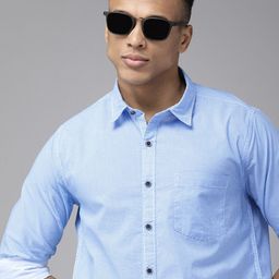 Pepe Jeans Men Blue Micro Ditsy Printed Pure Cotton Casual Shirt-image-84