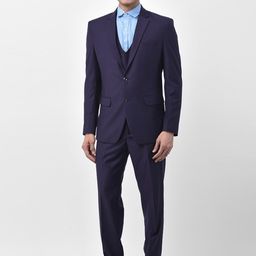 LUXURAZI Men Purple Solid Tailored-Fit Single-Breasted Three-Piece Formal Suit-image-49