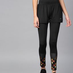 Alcis Women Black Solid Leggings cum Shorts-picture-16