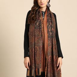 Sangria Women Ethnic Motifs Woven Design Shawl-29
