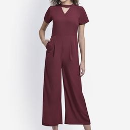 Martini Women Maroon Solid Basic Jumpsuit-picture-16