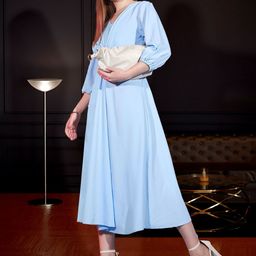 DressBerry Puff Sleeve Fit & Flare Midi Dress-image-53
