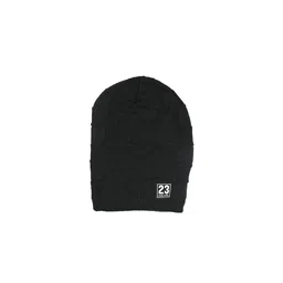 iSWEVEN Unisex Black Solid Beanie-5