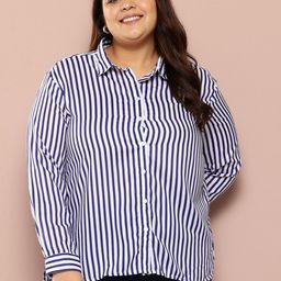 Sztori Plus Size Striped Casual Shirt-18
