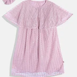 Allen Solly Junior Mauve Embellished A-Line Dress-picture-18