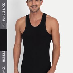 T.T. Men Derby Black Pure Cotton Rib Vest (Pack of 3)-image-98