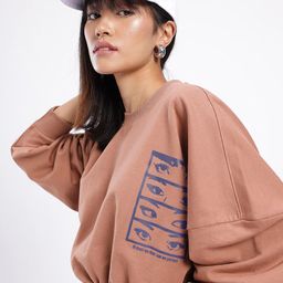 glitchez City Sleek Printed Boxy Crop Sweatshirt-image-47