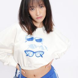 glitchez Downtown Dope Printed Boxy Crop Sweatshirt-image-8