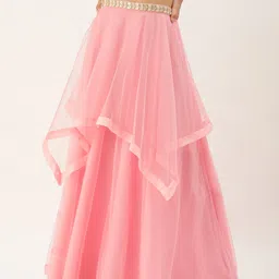 Ethnovog Layered Net Maxi Flared Ethnic Skirt-picture-18