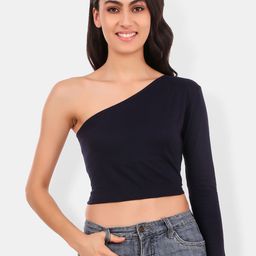 Be You One Shoulder Cotton Crop Top-28