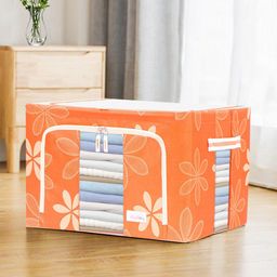 BlushBees Orange & White Printed Wardrobe Organizer Storage Box-41