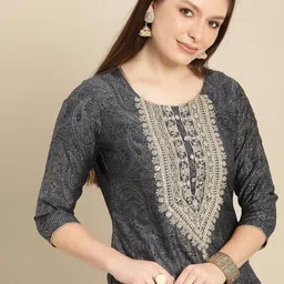 Anouk Women Printed Thread Work Kurta-image-83