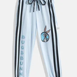 Happy Faces Girls Striped Looney Tunes Printed Cotton Joggers-picture-10