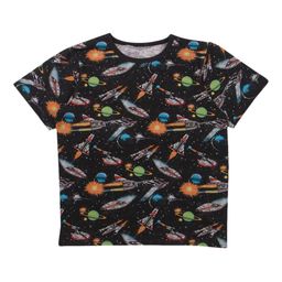 Nino Bambino Kids Black  Orange Printed Round Neck Organic Cotton T-shirt-image-57