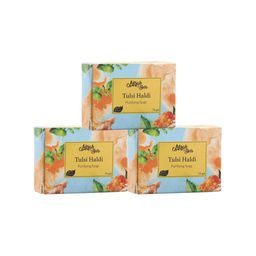 Mirah Belle Set of 3 Organic Tulsi Haldi Purifying Soap Bar-15