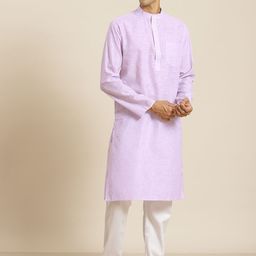 SOJANYA Men Purple & Off White Striped Kurta-picture-53