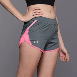 UNDER ARMOUR Women UA Fly-By 2.0 Colourblocked Low-Rise Running Shorts-image-47