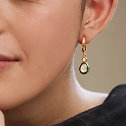 MINUTIAE Gold-Plated Teardrop Shaped Drop Earrings-3
