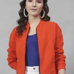 STREET 9 Women Orange Solid Lightweight Tailored Jacket-image-32