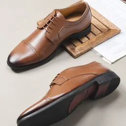 WAVE WALKER Men Leather Formal Derbys-image-8