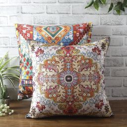 eyda Multicoloured Set of 2 Floral Square Cushion Covers-9