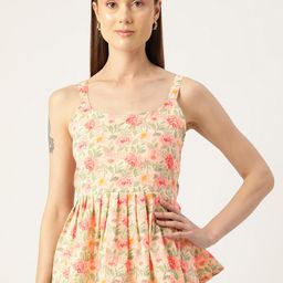 FERANOID Floral Print Pure Cotton Peplum Top-picture-51