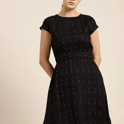 ether Women Black & White Printed A-Line Dress-image-98
