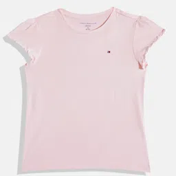 Tommy Hilfiger Girls Round-Neck Pure Cotton T-shirt-image-64
