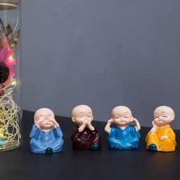 Golden Peacock Set of 4 Handcrafted Buddha Showpieces-10