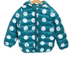 Kids On Board Kids Teal Blue Printed Open Front Jacket-image-59