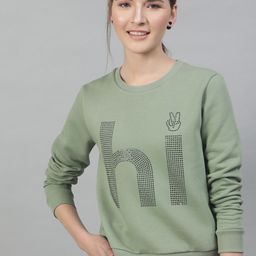 STREET 9 Women Green Printed Sweatshirt-image-84