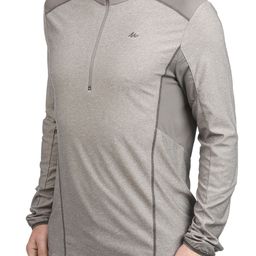Quechua By Decathlon Men Grey Solid Quick Dry full sleeve T-Shirt-image-77