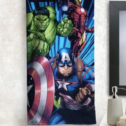 Athom Trendz Marvel Kids Blue & Green Avengers Printed 350 GSM Bath Towel-image-30