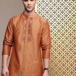 House of Pataudi Jashn Ethnic Motifs Yoke Design Thread Work Indie Florals Kurta-image-61