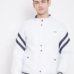 Adobe Men White Striped Lightweight Bomber Jacket-image-19