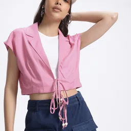 glitchez Laid-Back Tie-Up Extended Sleeve Top-image-20