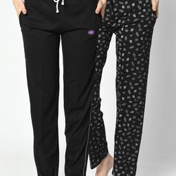 VIMAL JONNEY Women Pack of 2 Black Printed Lounge Pants-image-44