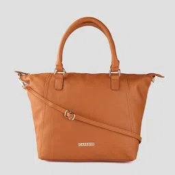 Caprese Tan Brown Solid Handheld Bag-7