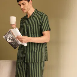 ETC Men Striped Pure Cotton Night Suit-picture-55