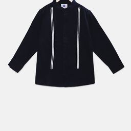 TONYBOY Boys Navy Blue Regular Fit Solid Casual Shirt-image-109