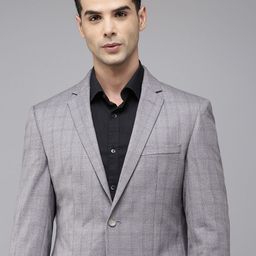 Park Avenue Super Slim Fit Checked Single Breasted Blazer-picture-28