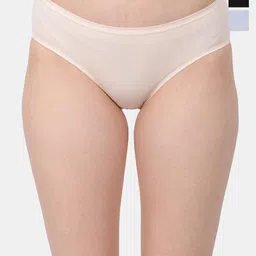 Amour Secret Assorted Pack Of 3 Leak Proof Hipster Briefs P3312_Skn_Lblu_Blk-Skn_Lblu_Blk-image-43
