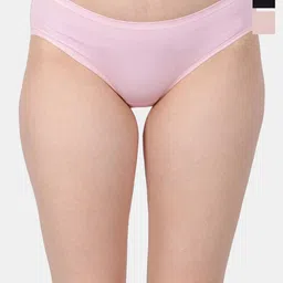 Amour Secret Pack Of 3 Mid-Rise Leak Proof Hipster Briefs P3312_Pnk_Pch_Blk-image-47