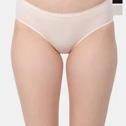 Amour Secret Pack Of 3 Mid-Rise Leak Proof Hipster Briefs P3312_Skn_Gry_Blk-image-45