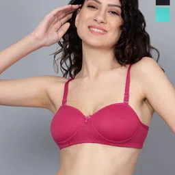 JJAAGG T Black & Maroon Bra Medium Coverage Lightly Padded-picture-5