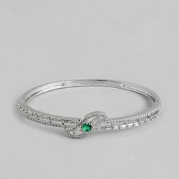 Anouk American Diamond Silver-Plated Bangle-Style Bracelet-image-93