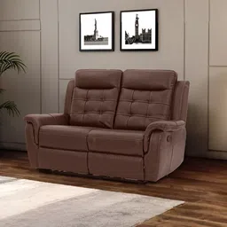 Royaloak Miami American Brown Leather Two Seater Recliner-image-73
