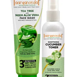 Aryanveda Set Of 2 Tea Tree Face Wash & Cucumber Face Toner-11