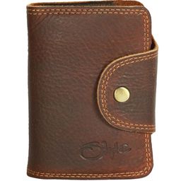 Style Shoes Men Brown & Gold-Toned Leather Card Holder-image-22